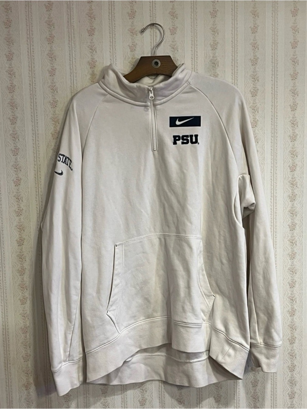 Nike PSU White 1/4 Zip Pullover Sweatshirt